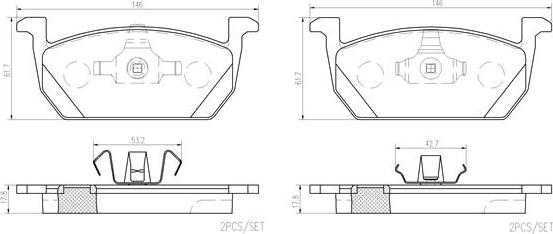 Brembo P85167N - Bremžu uzliku kompl., Disku bremzes ps1.lv