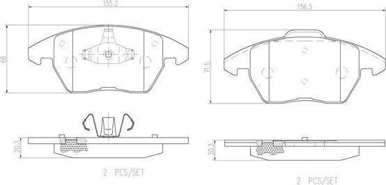 Brembo P85105N - Bremžu uzliku kompl., Disku bremzes ps1.lv