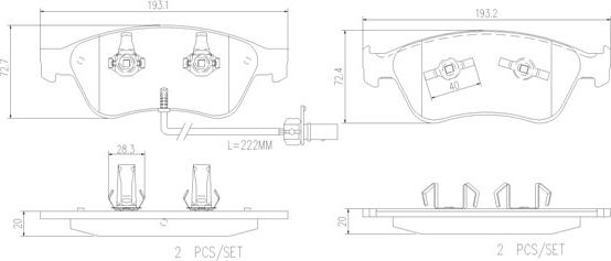 Brembo P85102N - Bremžu uzliku kompl., Disku bremzes ps1.lv