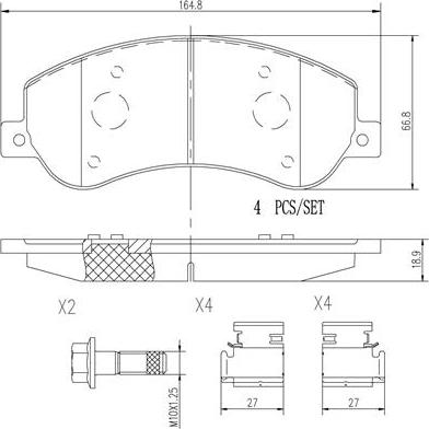 Brembo P85115N - Bremžu uzliku kompl., Disku bremzes ps1.lv