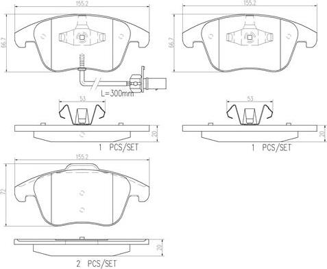 Brembo P85113N - Bremžu uzliku kompl., Disku bremzes ps1.lv