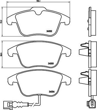 Brembo P 85 112X - Bremžu uzliku kompl., Disku bremzes ps1.lv