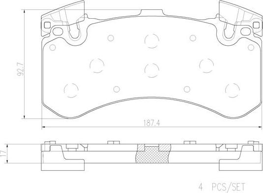 Brembo P85136N - Bremžu uzliku kompl., Disku bremzes ps1.lv