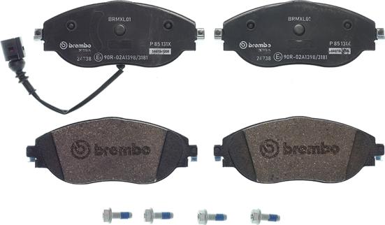 Brembo P 85 131X - Bremžu uzliku kompl., Disku bremzes ps1.lv