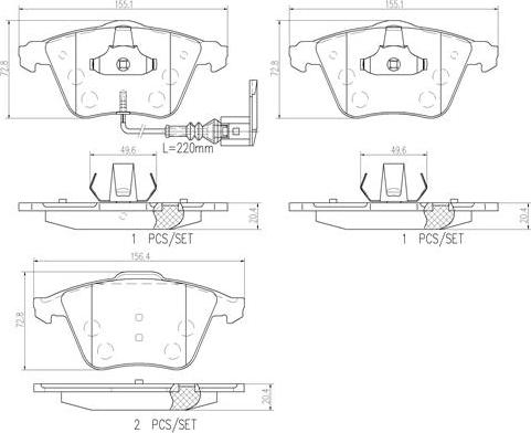 Brembo P85129N - Bremžu uzliku kompl., Disku bremzes ps1.lv