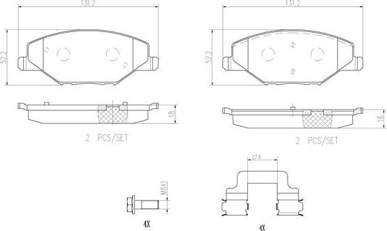 Brembo P85121N - Bremžu uzliku kompl., Disku bremzes ps1.lv