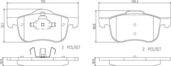 Brembo P86016N - Bremžu uzliku kompl., Disku bremzes ps1.lv