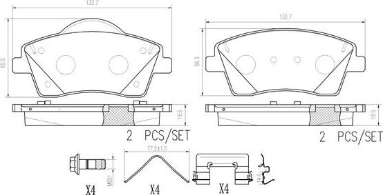 Brembo P86033N - Bremžu uzliku kompl., Disku bremzes ps1.lv