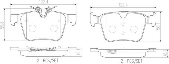 Brembo P86029N - Bremžu uzliku kompl., Disku bremzes ps1.lv