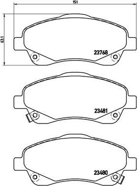 Brembo P 83 046 - Bremžu uzliku kompl., Disku bremzes ps1.lv