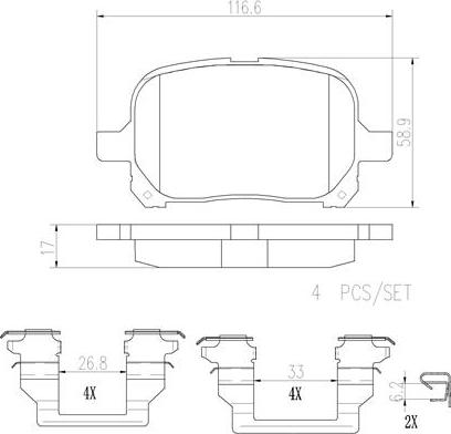 Brembo P83040N - Bremžu uzliku kompl., Disku bremzes ps1.lv