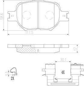 Brembo P83054N - Bremžu uzliku kompl., Disku bremzes ps1.lv