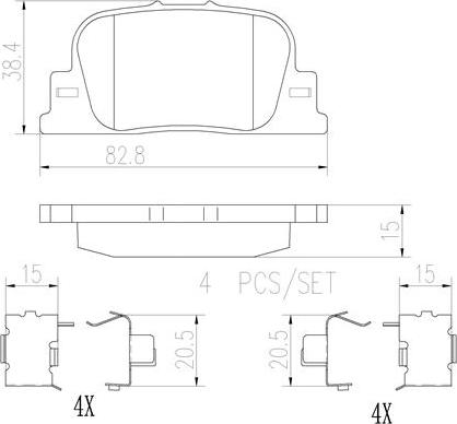 Brembo P83063N - Bremžu uzliku kompl., Disku bremzes ps1.lv