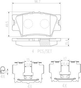 Brembo P83089N - Bremžu uzliku kompl., Disku bremzes ps1.lv