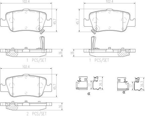 Brembo P83080N - Bremžu uzliku kompl., Disku bremzes ps1.lv