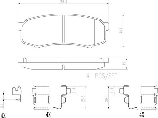 Brembo P83024N - Bremžu uzliku kompl., Disku bremzes ps1.lv