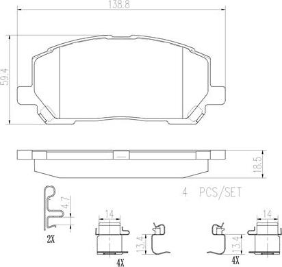 Brembo P83078N - Bremžu uzliku kompl., Disku bremzes ps1.lv