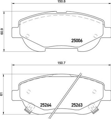 Brembo P 83 148 - Bremžu uzliku kompl., Disku bremzes ps1.lv