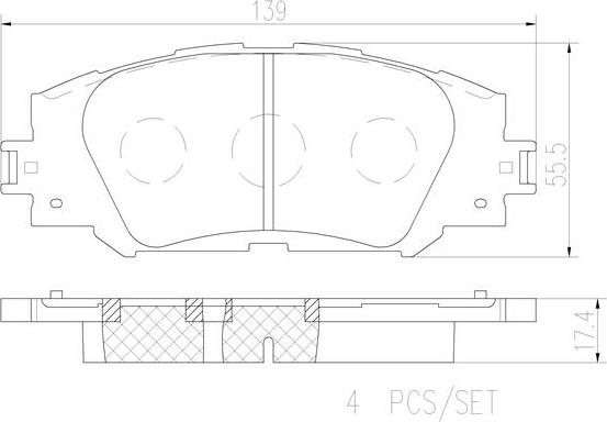 Brembo P83155N - Bremžu uzliku kompl., Disku bremzes ps1.lv