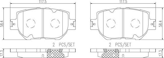 Brembo P83157N - Bremžu uzliku kompl., Disku bremzes ps1.lv