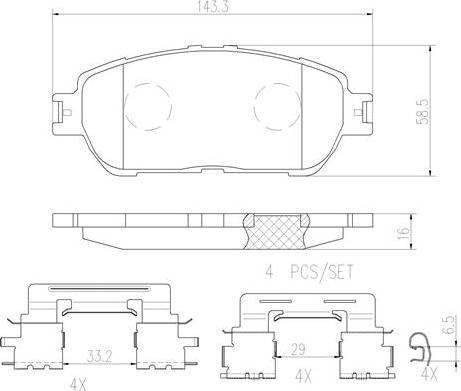 Brembo P83105N - Bremžu uzliku kompl., Disku bremzes ps1.lv