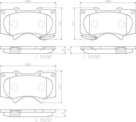 Brembo P83102N - Bremžu uzliku kompl., Disku bremzes ps1.lv