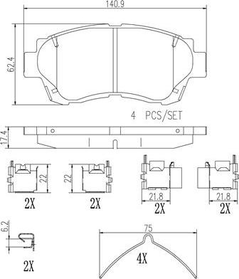 Brembo P83124N - Bremžu uzliku kompl., Disku bremzes ps1.lv