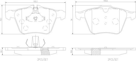 Brembo P36028N - Bremžu uzliku kompl., Disku bremzes ps1.lv