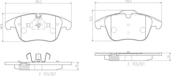 Brembo P36022N - Bremžu uzliku kompl., Disku bremzes ps1.lv