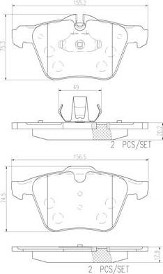 Brembo P36027N - Bremžu uzliku kompl., Disku bremzes ps1.lv