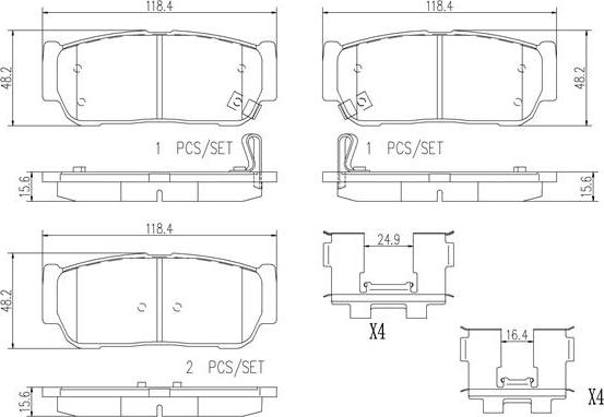 Brembo P30049N - Bremžu uzliku kompl., Disku bremzes ps1.lv