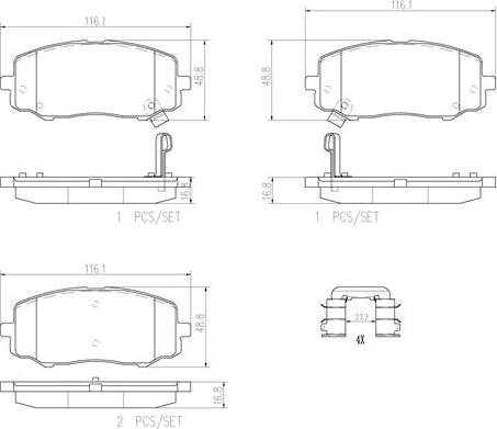 Brembo P30045N - Bremžu uzliku kompl., Disku bremzes ps1.lv