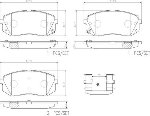 Brembo P30056N - Bremžu uzliku kompl., Disku bremzes ps1.lv