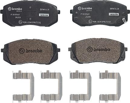 Brembo P 30 056X - Bremžu uzliku kompl., Disku bremzes ps1.lv