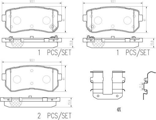 Brembo P30068N - Bremžu uzliku kompl., Disku bremzes ps1.lv