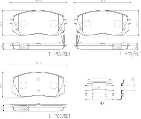 Brembo P30039N - Bremžu uzliku kompl., Disku bremzes ps1.lv