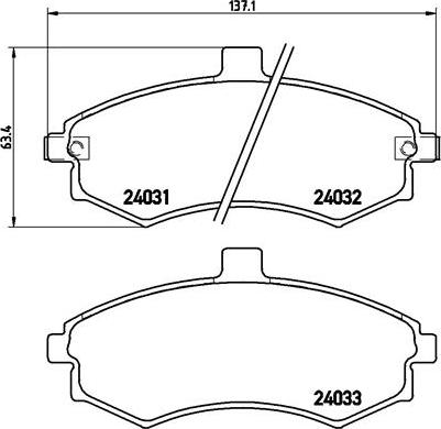 Brembo P 30 020 - Bremžu uzliku kompl., Disku bremzes ps1.lv