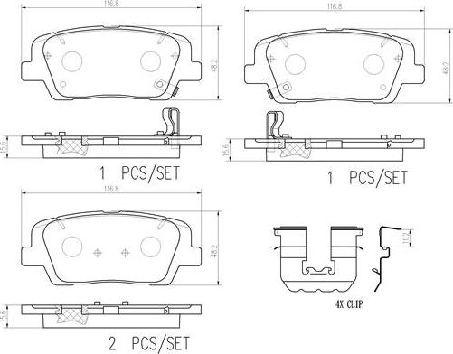 Brembo P30105N - Bremžu uzliku kompl., Disku bremzes ps1.lv