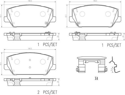 Brembo P30102N - Bremžu uzliku kompl., Disku bremzes ps1.lv