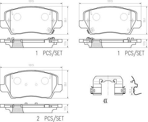 Brembo P30114N - Bremžu uzliku kompl., Disku bremzes ps1.lv