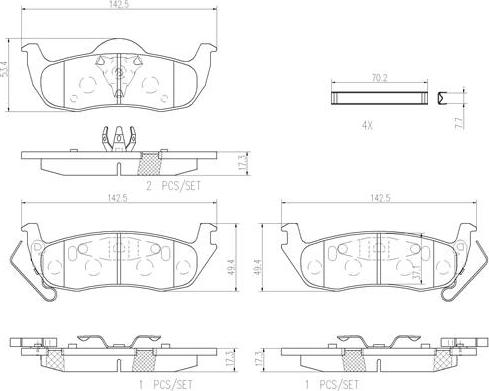 Brembo P37011N - Bremžu uzliku kompl., Disku bremzes ps1.lv