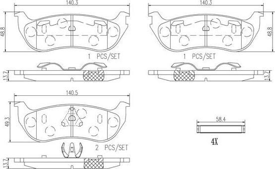 Brembo P37013N - Bremžu uzliku kompl., Disku bremzes ps1.lv