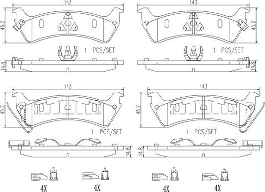 Brembo P37012N - Bremžu uzliku kompl., Disku bremzes ps1.lv