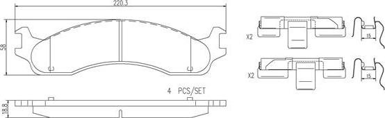 Brembo P24099N - Bremžu uzliku kompl., Disku bremzes ps1.lv