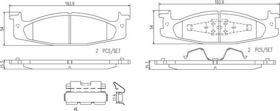 Brembo P24098N - Bremžu uzliku kompl., Disku bremzes ps1.lv