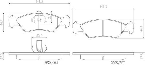 Brembo P24044N - Bremžu uzliku kompl., Disku bremzes ps1.lv