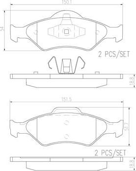 Brembo P24054N - Bremžu uzliku kompl., Disku bremzes ps1.lv