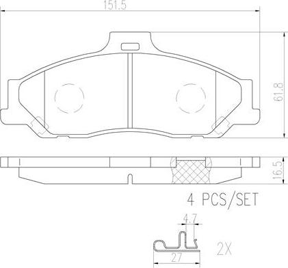 Brembo P24051N - Bremžu uzliku kompl., Disku bremzes ps1.lv