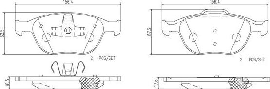 Brembo P24058N - Bremžu uzliku kompl., Disku bremzes ps1.lv