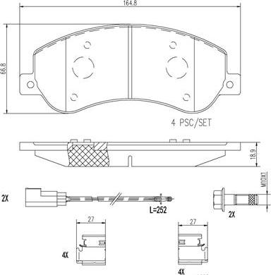 Brembo P24064N - Bremžu uzliku kompl., Disku bremzes ps1.lv